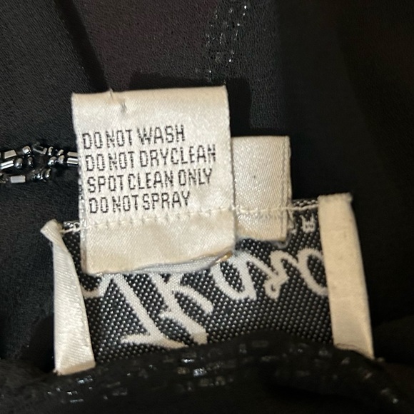 Vintage Beaded Fairy Top L Black Sheer Open Whimsigoth Evening Top Jkara - Picture 14 of 14